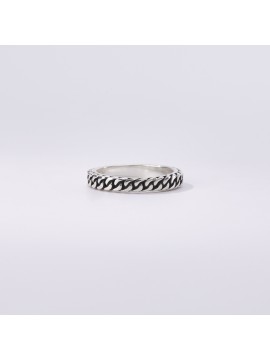 MABINA MAN GROUMETTE RING IN BURNISHED SILVER