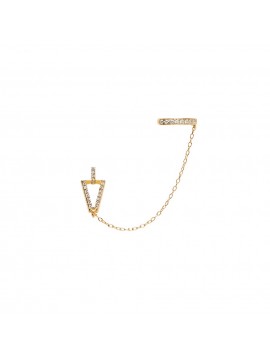VALENTINA FERRAGNI ZOE EARCUFF SINGLE EARRING IN YELLOW GOLD PLATED SILVER AND PAVE ZIRCONIA