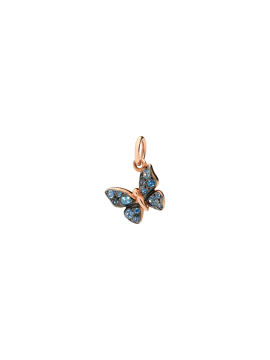DODO PRECIOUS BUTTERFLY PENDANT IN 9K ROSE GOLD AND BLUE SAPPHIRES