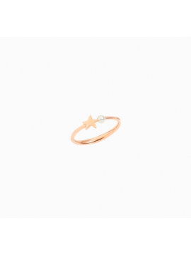 DODO STAR RING IN 9K ROSE GOLD WITH A CRYSTAL PEARL