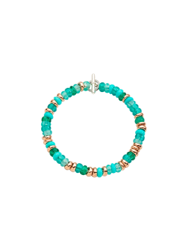 DODO RONDELLE BRACELET IN SILVER GOLD PLATED 18K ROSE GOLD AND LIGHT BLUE RECYCLED PLASTIC
