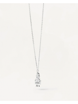 PDPAOLA ROBERT THE ROBOT NECKLACE IN 925 SILVER AND ZIRCONS