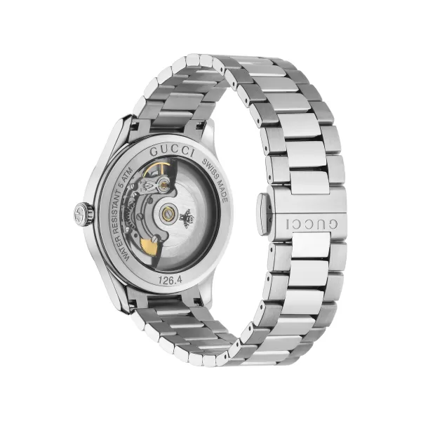 GUCCI G-TIMELESS MULTIBEE AUTOMATIC STEEL 38MM SILVER DIAL WATCH