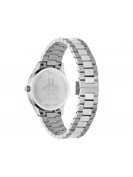 GUCCI G-TIMELESS MULTIBEE 32MM STEEL WATCH WITH SILVER DIAL