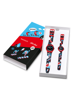 SWATCH TIME TOGETHER SET 2 ADULT AND CHILD WATCHES