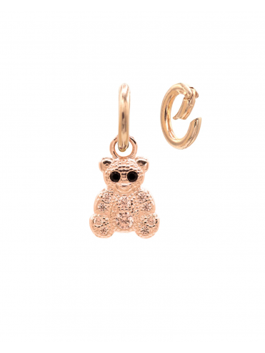 TRADE WindS PENDANT BEAR IN ROSE STERLING SILVER 925 WITH WHITE STONES