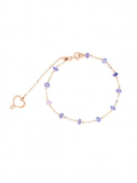 MAMAN ET SOPHIE NECKLACE IN 18 KT ROSE GOLD WITH TANZANITES