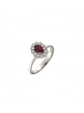 MIRCO VISCONTI RING IN WHITE GOLD WITH BURMESE RUBY AND WHITE DIAMONDS