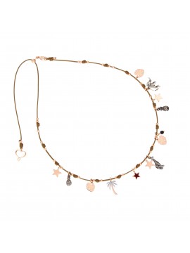 MAMAN ET SOPHIE ANIMAL SPIRIT NECKLACE IN SILVER ROSE GOLD PLATED WITH 11 PENDANT ELEMENTS