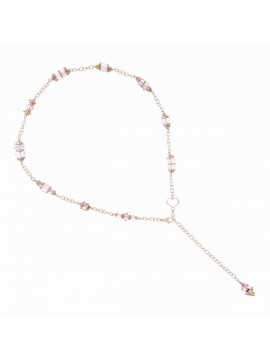 MAMAN ET SOPHIE LONG DÈCO NECKLACE IN SILVER 925 GALVANIC ROSE GOLD