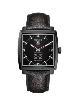 TAG Heuer Monaco Calibre 6 automatic watch, 37mm, total black