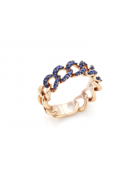 BUONOCORE GROUMETTE RING IN 18 K ROSE GOLD AND SAPPHIRE