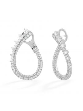 BUONOCORE WAVE EARRINGS IN 18K WHITE GOLD AND WHITE DIAMONDS