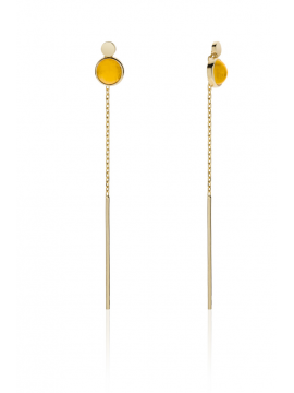 UNOAERRE EARRINGS IN 18K YELLOW GOLD AND CITRINE