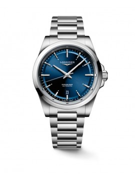 LONGINES CONQUEST AUTOMATIC WATCH IN STEEL AND BLUE DIAL