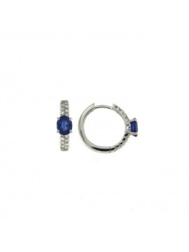 MIRCO VISCONTI EARRINGS IN 18 KT WHITE GOLD WITH WHITE DIAMONDS AND SAPPHIRES