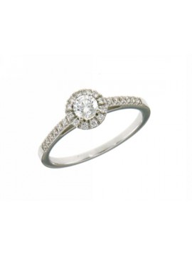 MIRCO VISCONTI SOLITAIRE RING IN 18 KT WHITE GOLD AND WHITE DIAMONDS