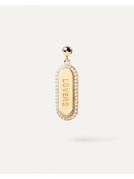 PDPAOLA LOVERS PENDANT IN 18K GOLD PLATED SILVER AND ZIRCONIA