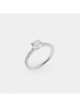 CRIVELLI SOLITAIRE RING IN 18K WHITE GOLD AND WHITE DIAMONDS