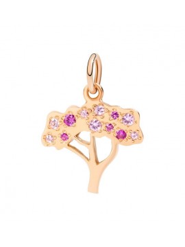 DODO CHERRY TREE PENDANT NATURE IN PINK GOLD 9K AND 12 PINK SAPPHIRES PINK