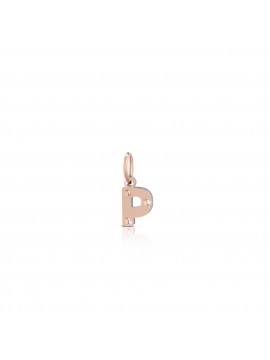 LE BEBÈ LOCK YOUR LOVE PENDANT IN ROSE GOLD AND SILVER - LETTER P