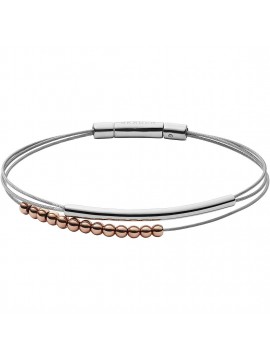 SKAGEN ELIN STAINLESS STEEL BRACELET SILVER AND PINK GOLD BEADS