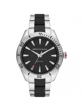 ARMANI EXCHANGE STAINLESS STEEL WATCH SILVER AND BLACK TONALITY